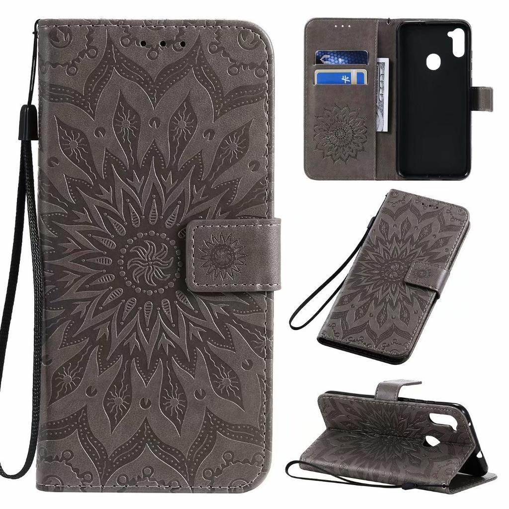 Suitable for Samsung A21S Mobile Phone Leather Case A11 Sunflower Leather Case A41 Printed Wallet Insert Card Protective Case