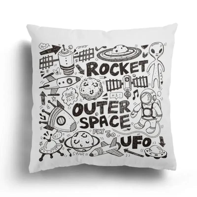Cartoon Panda Astronaut Print Home Bedroom Sofa Cushion Cover Hug Pillow Cover Office Chair Car Decorative Pillow Cover