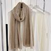 Korean Style Literary Linen Color Cotton Linen Thin Scarf Fashionable Women's Outer Shawl Spring and Summer Fashionable Solid Color Lace Scarf