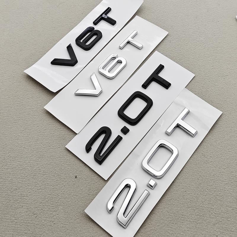 3D ABS Car Letters Rear Trunk Badge V10 V6T 2.0T Logo Sticker Emblem For  Audi A4 A5 A6 A7 A8 Q/S/RS/SQ Series Auto Accessories
