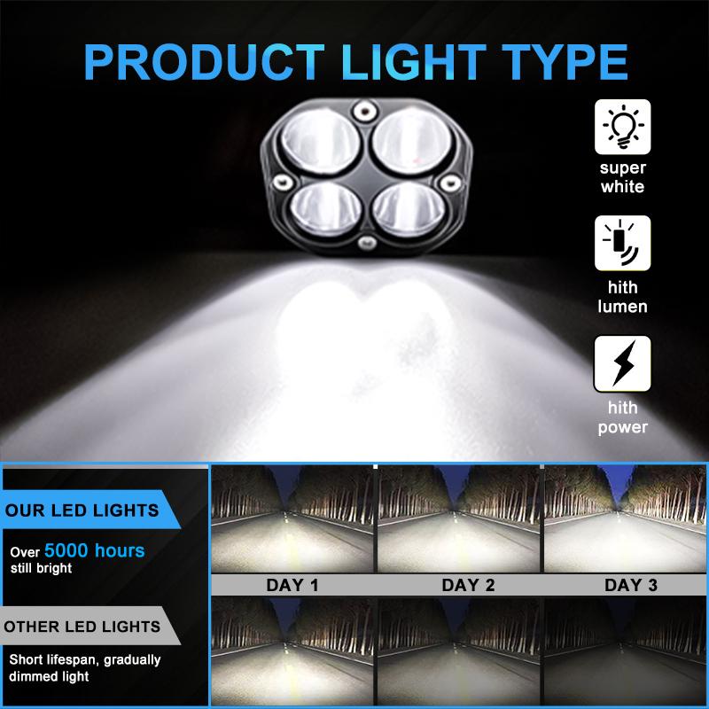 3Inch 40W Pod Lights LED Offroad Driving Fog Lights Work Auxiliary Bumper Lights Fit for Car Truck ATV UTV Boat Motorcycle