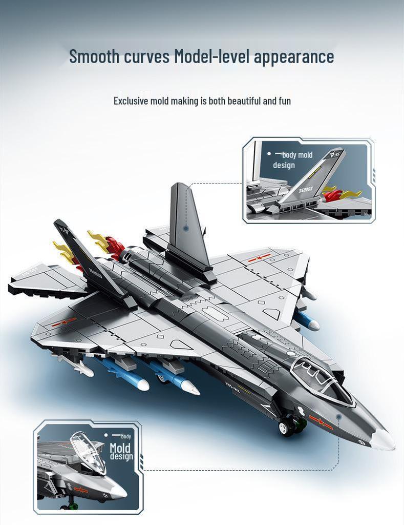 Senbao J-35 Military Fighter Model Building Blocks Toy Gift
