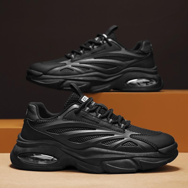 

Casual Sneaker Apring and Autumn Male Sneakers Loafers Sports and Leisure Shoes for Men Ventilate Wear-resistant Fashion New 44 чёрный