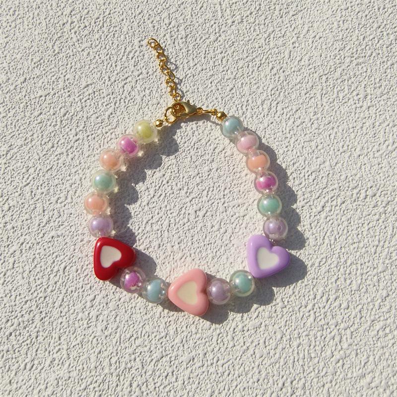 Pet necklace Colorful mixed-color flower pendant Beaded cat cat dog collar collar European and American sweet princess
