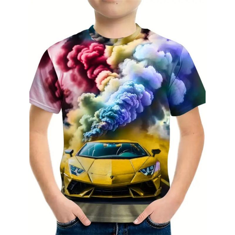 Sommer Kinder Jungen Kleidung 3d Katze Print T-Shirt Kurzarm Kinderkleidung Mode T-Shirt für Jungen Top T