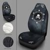 Bulopur Cute Black Gray Skull Set of 2 Car Seat Covers Universal Auto Front Seats Protector Fits for Car,SUV Sedan,Truck