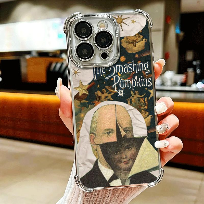 

Rock The Smashing Pumpkins Soft Phone Case For iPhone 15 16 17 Air 14 Pro Max 16E Plus 13 12 Mini Plating Anti-Fall Fundas iPhone 13 Pro