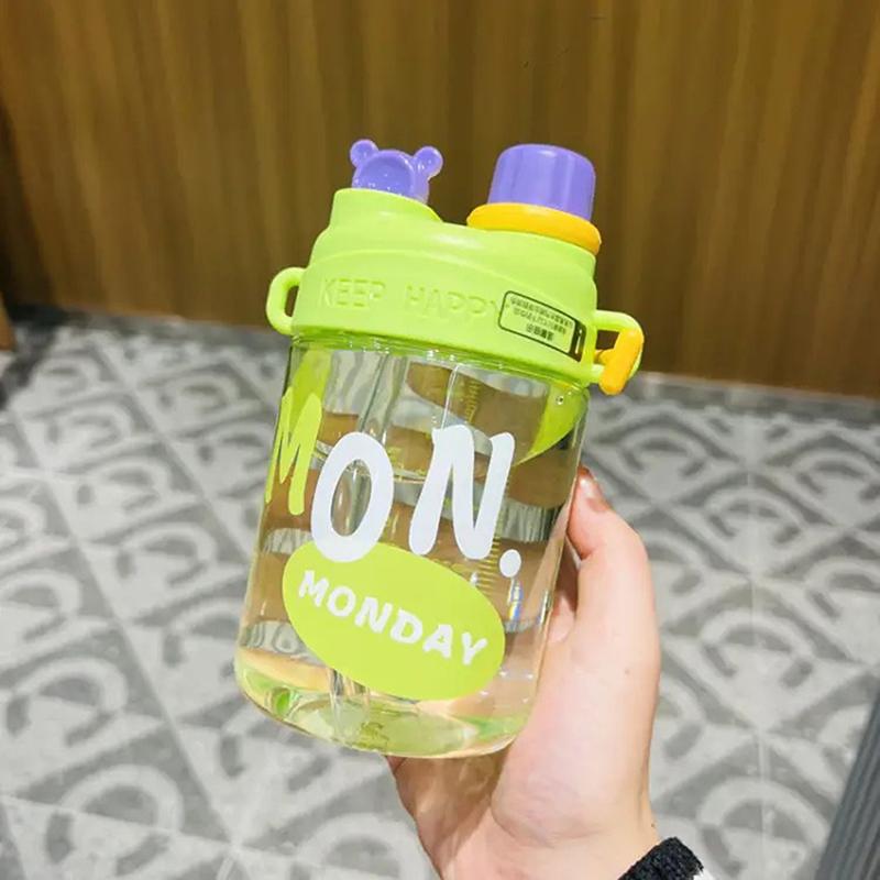 

550 мл Милый Летний Пластиковый Стакан Студенческая Спортивная Бутылка для Воды Подарок для улицы Портативный Герметичный Стакан зелёный