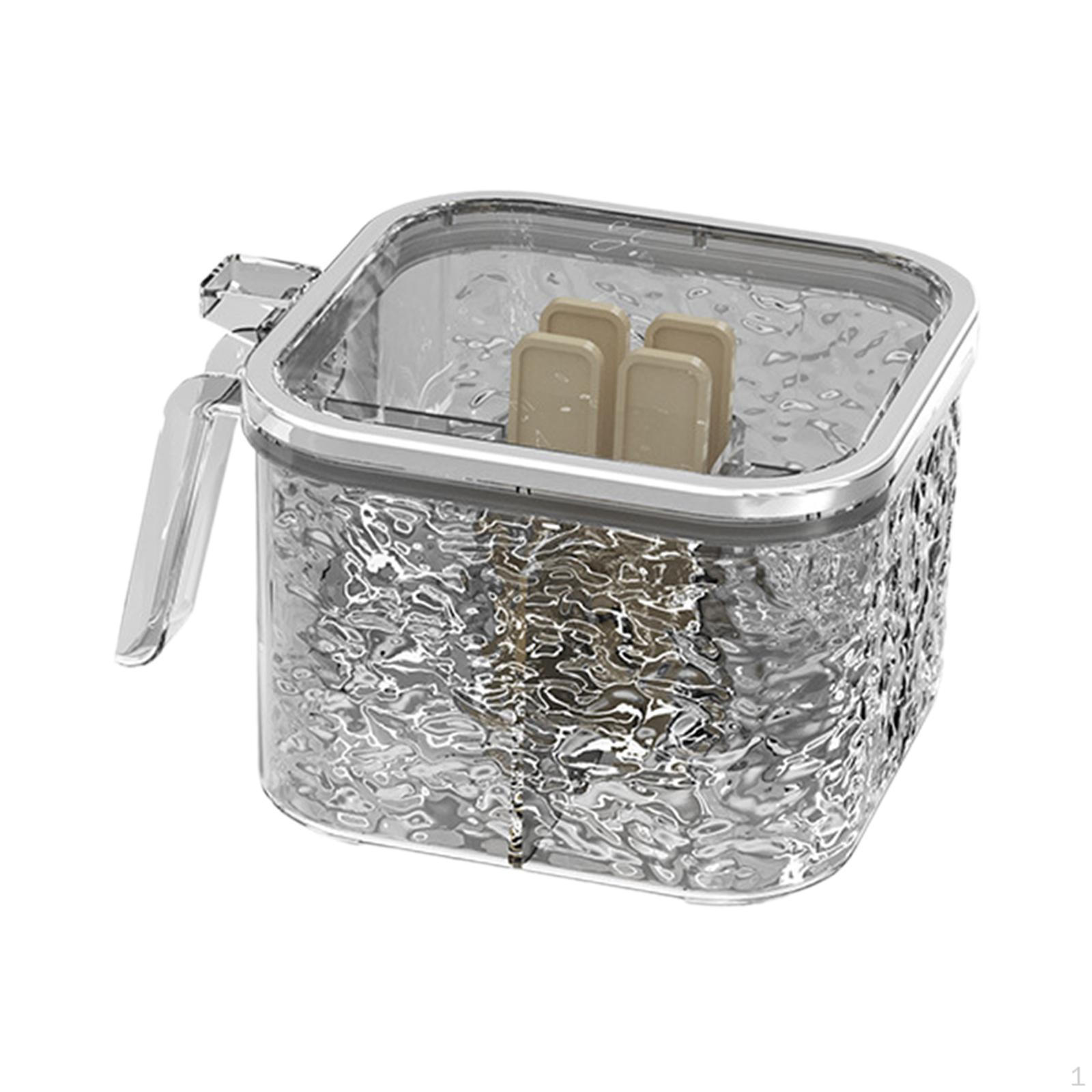 

4 Compartments Seasoning Box Kitchen Condiment Jar Spice Pepper Pot for сірий колір