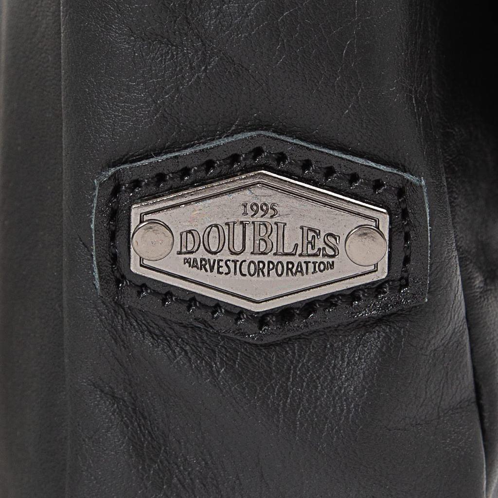 Doubles Crossbody Genuine Leather Shoulder A4 Black Men's Bag, Size, VWE-1926,