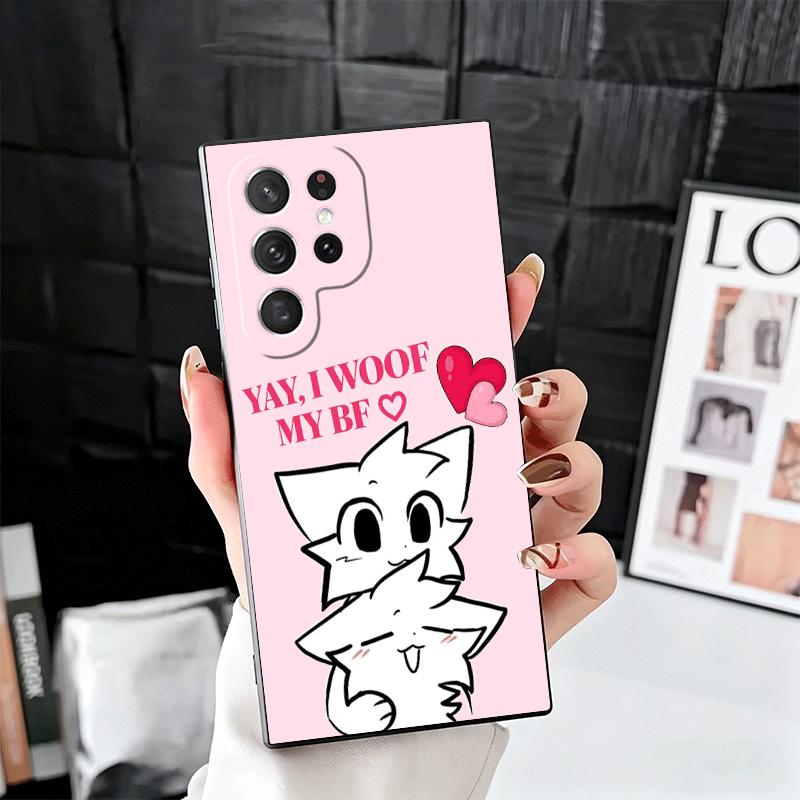 Cute B-Boykisser Catoon Soft Phone Case for Samsung Galaxy S26 S25 Edge S24 Ultra S23 Plus S22 S21 FE S20 Black Cover Back Shell