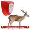 Outdoor Solar Alarm with Motion Sensor Gunshot Sounds & Dog Barking Sound & Strobe Light Security Alarm Siren for Farm Barn Yard