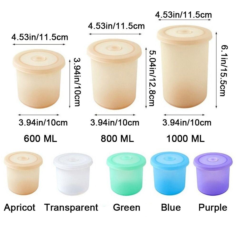 Silicone Transparent Sealed Box Microwave-heated Round Refrigerator Storage Box Stackable Leak-proof Food Storage Container