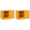 TV Cabinets (2 Pcs) Mustard Yellow 67 X 39 X 44 Cm Steel