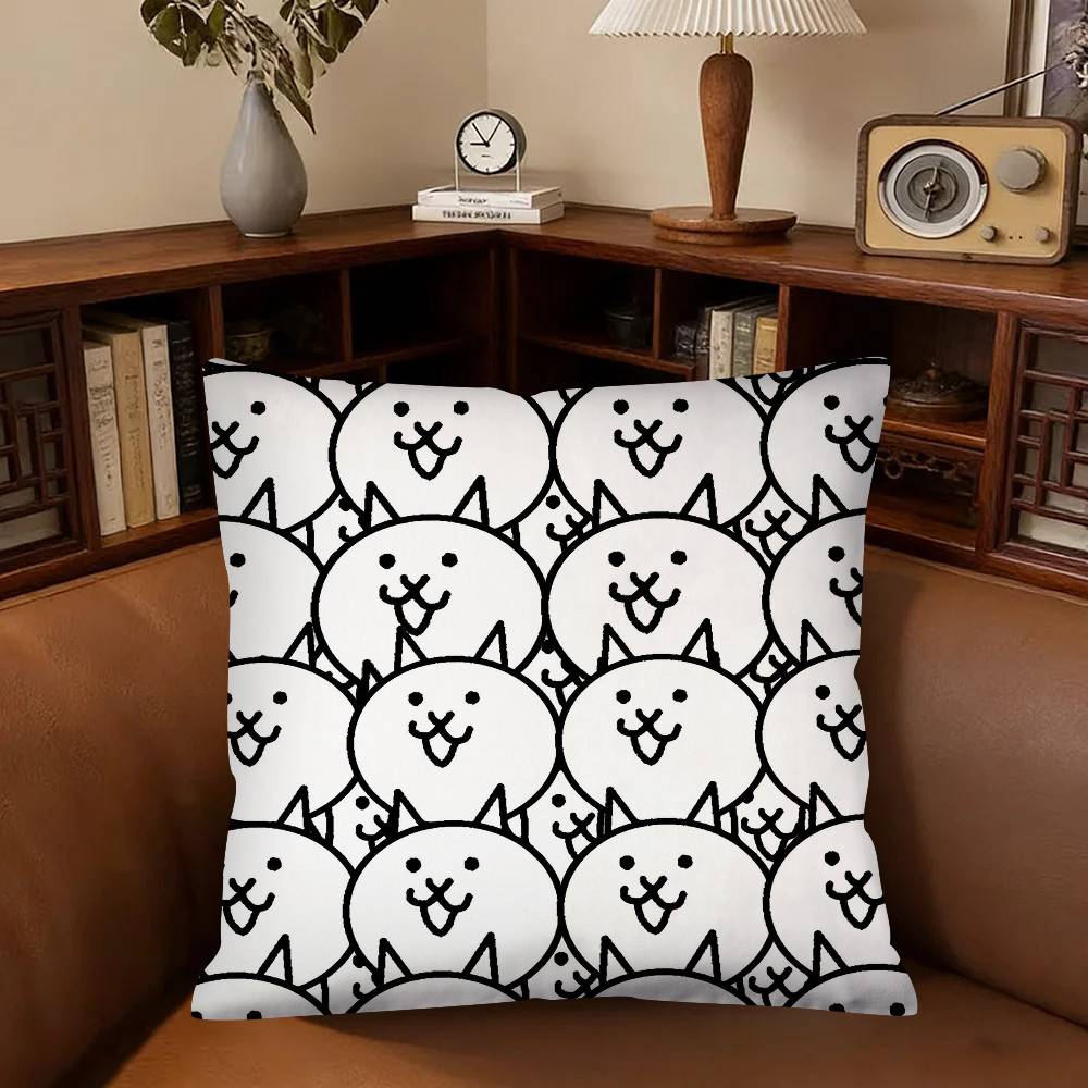 Battle Cats Anime Pillow Case Fashion Square Pillowcase Bedroom Sofa Room Ins Decoration Leisure