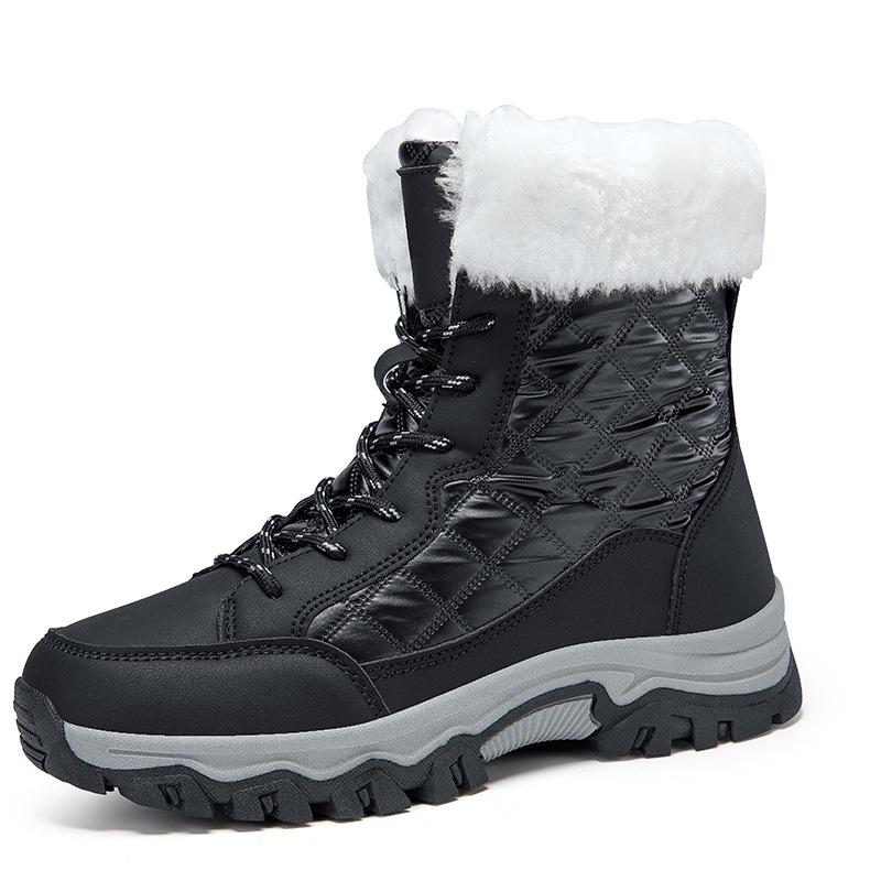 Women's Fleece-Lined High-Top Snow Boots - Warm, Thick, Plus Size Cotton Short Boots for Autumn/Winter Fashion