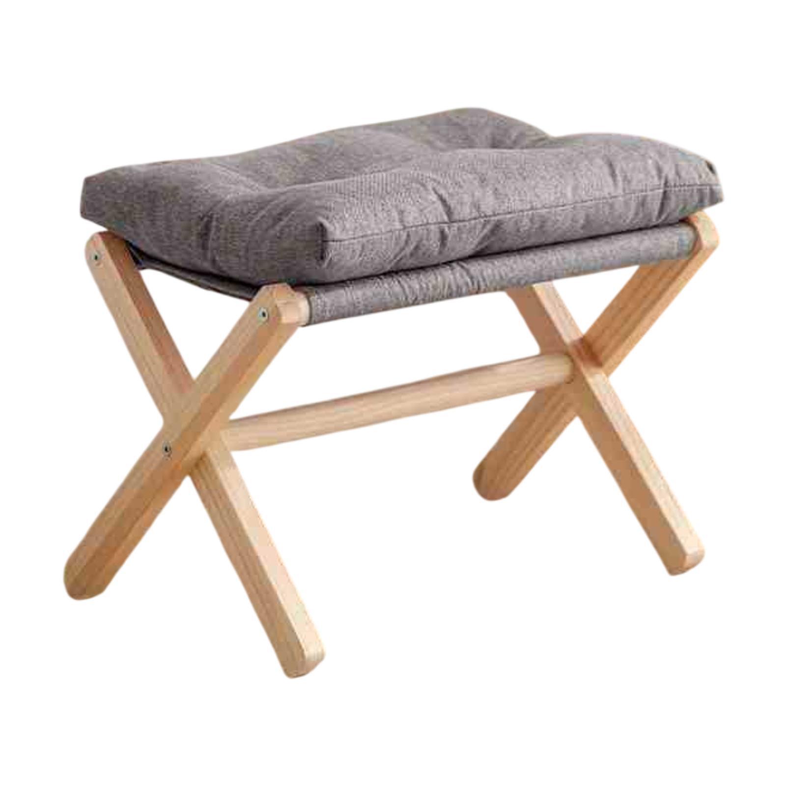 Small Footstool Leisure Stool Shoe Changing Stool Wooden Legs Foot Rest Kids