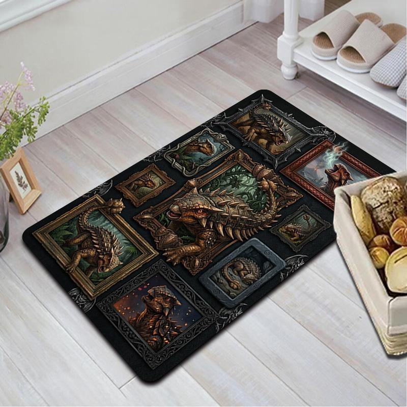 Prehistoric Creatures Pattern Rug Floor Mat for Living Room or Bedroom Soft and Comfortable Carpet a Gift for Birthday and Holiday.