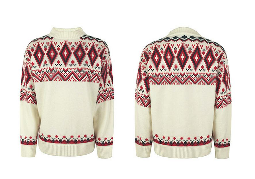Women's Argyle Knit Sweater - Christmas Festival Pullover for Autumn & Winter