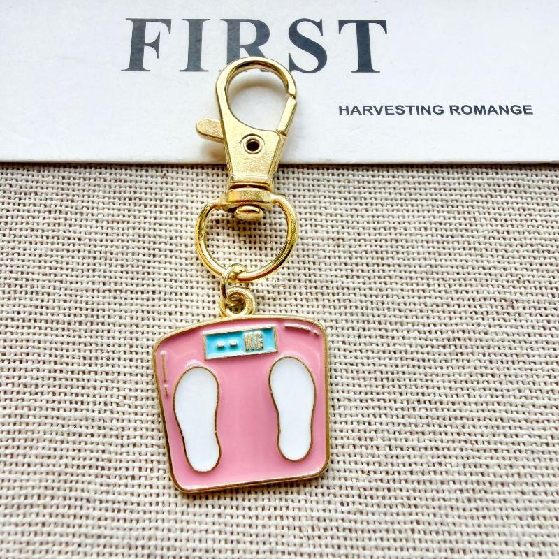 1Pcs Alloy Fitness Keychain Sports Theme Pendant Bag Charm Decorative Key Ring Gift For Sports Lover