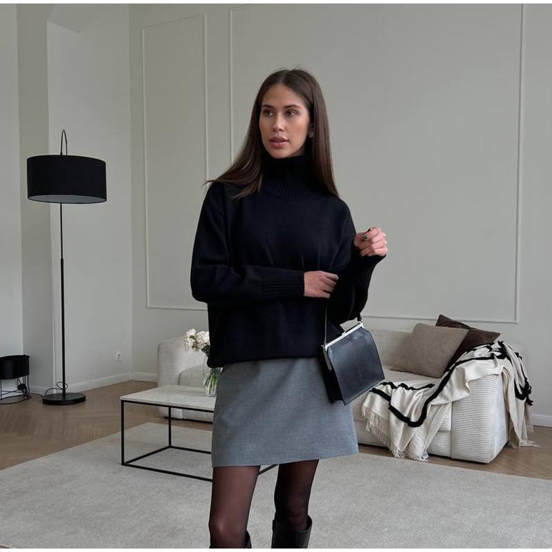 Осень-зима женский свитер модный винтажный женский мягкий теплый вязаный пуловер — фото 5