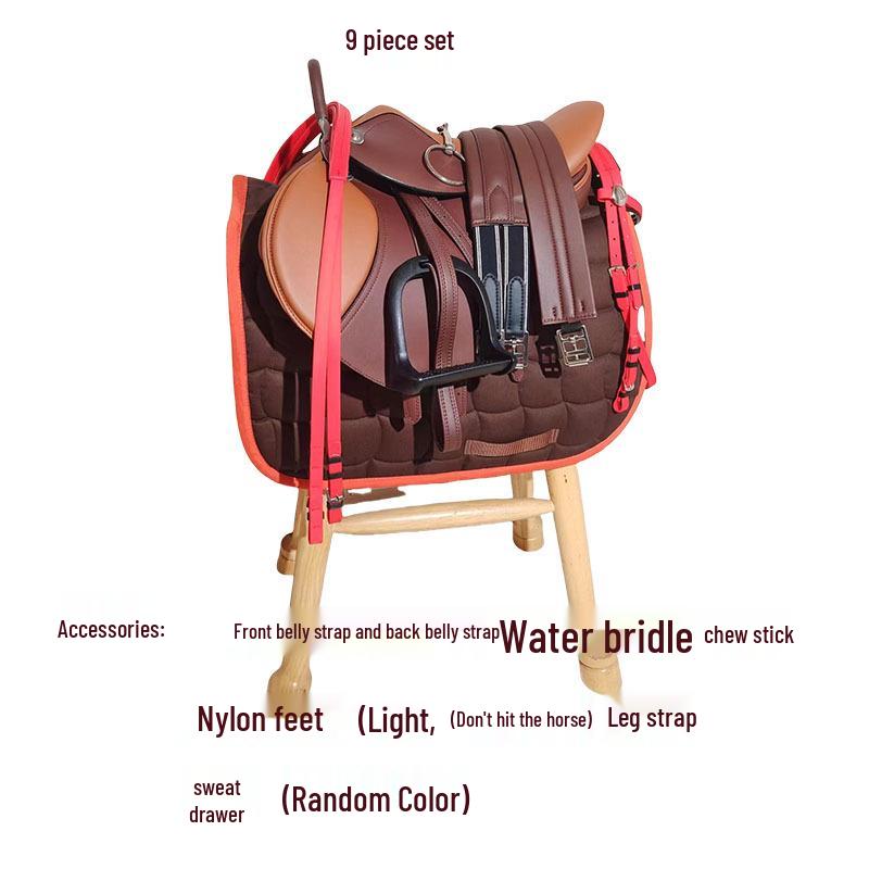 All-Purpose Children's Saddle Set for Shetland Pony Teaching & Riding with English Tack & Stirrups