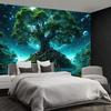 Giant Fantasy Tree of Life Tapestry Cosmic Starry Forest Theme Living Room Sofa Backdrop Wall Decor Room Accent