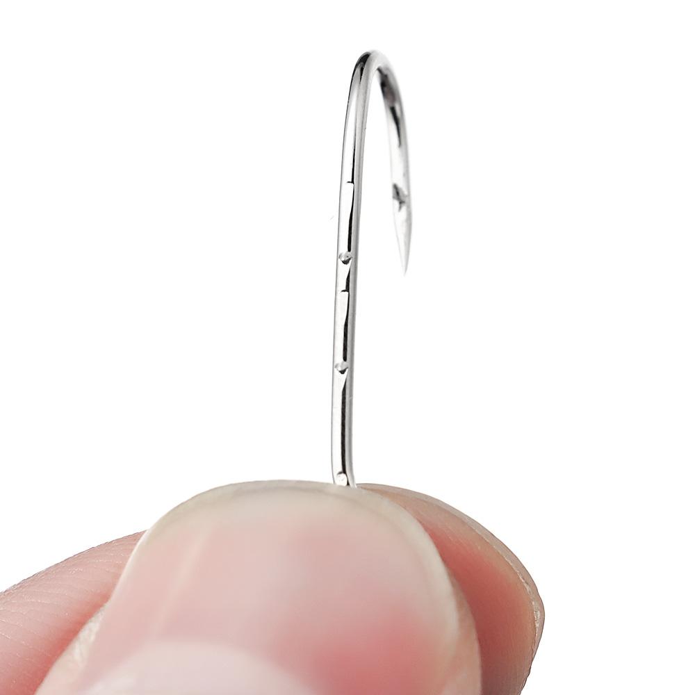 Durable For Fishing 1#-8# Double Barbed Long Handle Offset Narrow Bait Hook Long Shank Hooks