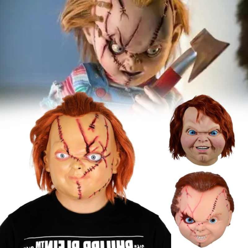 Terror Lek Barn Cosplay Lateksmaske Halloweenfest Scene Gave Opptreden