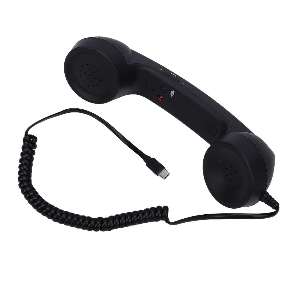 Retro Phone Handset Type C Wired Telephone Handset Handheld Receiver with Mic and Speaker for Conference Call