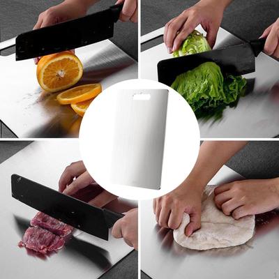 Stainless Steel Cutting Board for Kitchen Use, Double Sided with Handle Cooking Meat And Fruit