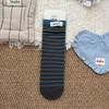 Ladies Spring and Autumn Vintage Bow Striped Mid Barrel Pile Cotton Socks