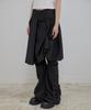 Peulleeoeob Asymmetrical Draped Midi Skirt (Fl-248_Black)