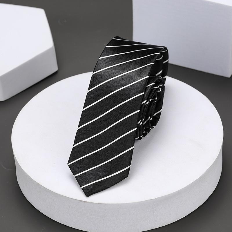 Version Coréenne Décontractée 5cm Hommes et Femmes Robe d'Affaires Marié Mariage Rayure Main Travail Étroit Paresseux Couleur Unie Cravate