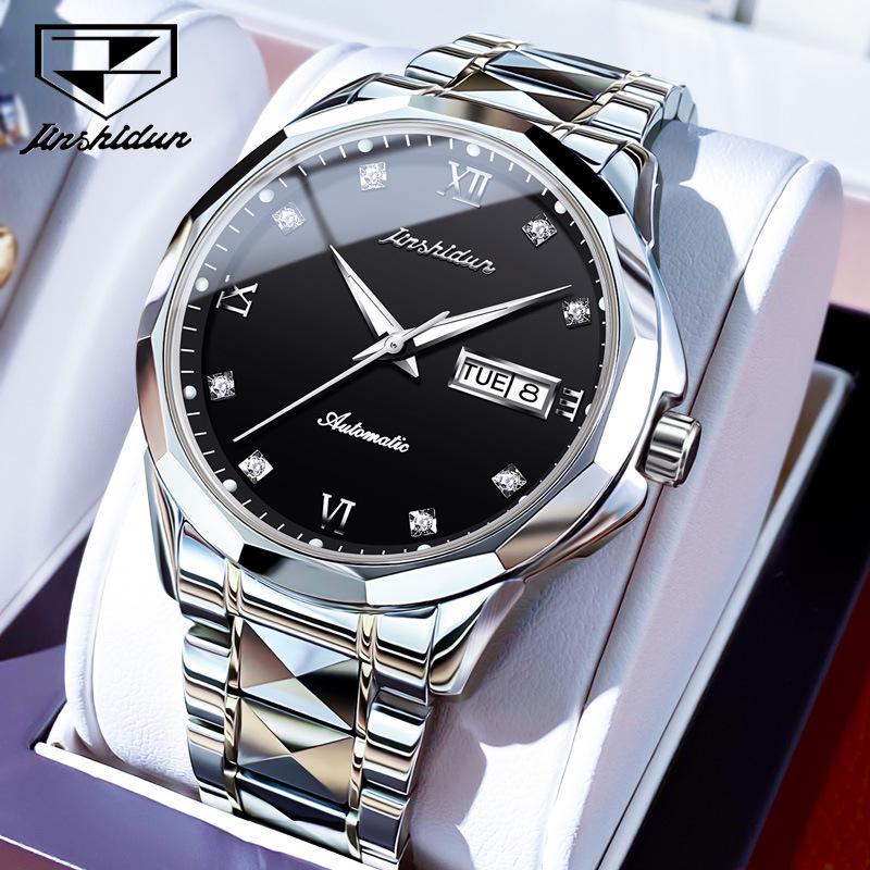 Jinshidun Men's Tungsten Steel Automatic Waterproof Mechanical Watch