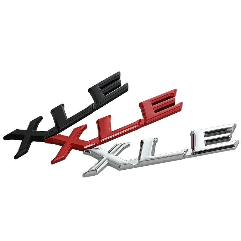 RE02Metal XLE Logo Letters Car Rear Trunk Emblem Badge Sticker Decals For Toyota Sienna RAV4 Corolla Camry Car Styling Accessories