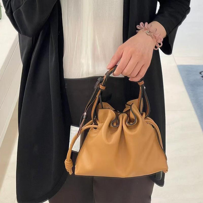 2023 Luojia New Style Blessing Bag Hand-held Cross-body Solid Color Dumpling Drawstring Bucket High-quality Texture Simple