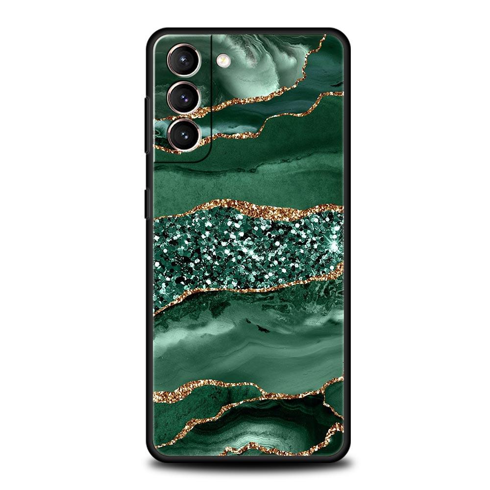Marble Agate Pattern Phone Case For Samsung Galaxy S22 S21 S20 Ultra FE 5G S10E S10 S9 S24 Plus S23 Cover Silicone