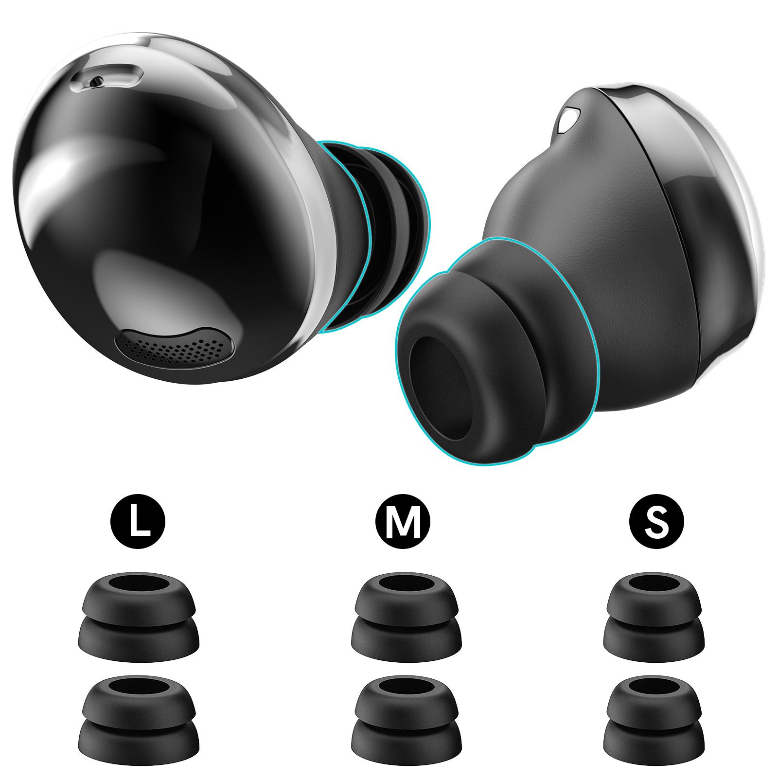 

AHASTYLE PT168 For Samsung Galaxy Buds Pro 3 Pairs S/M/L Anti-slip Replacement Earbuds Tips Silicone Bluetooth-compatible Earphone Eartips Black