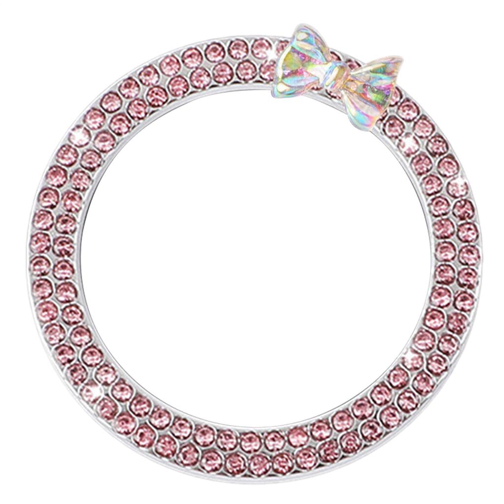 Gevrkjenp Car Ignition Ring, Car Engine Start Button Ring - Rhinestone Dot Engine Start