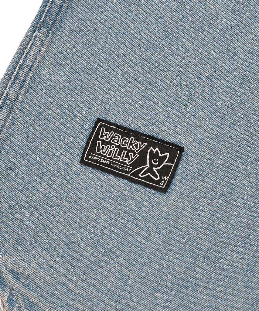 WACKY WILLY Washed Denim Long Sleeve Shirt Blue