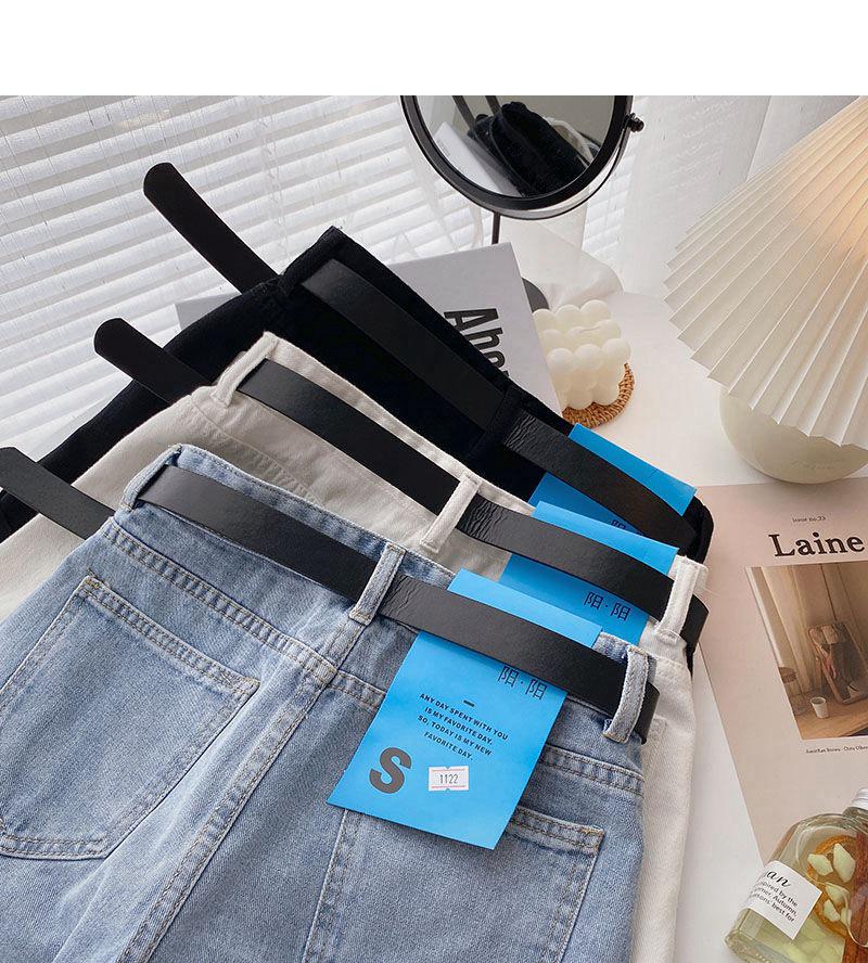 Spring 2022 Women's Korean Style Wide-Leg Denim Shorts - Casual, Slimming, Versatile Rolled-Up Design