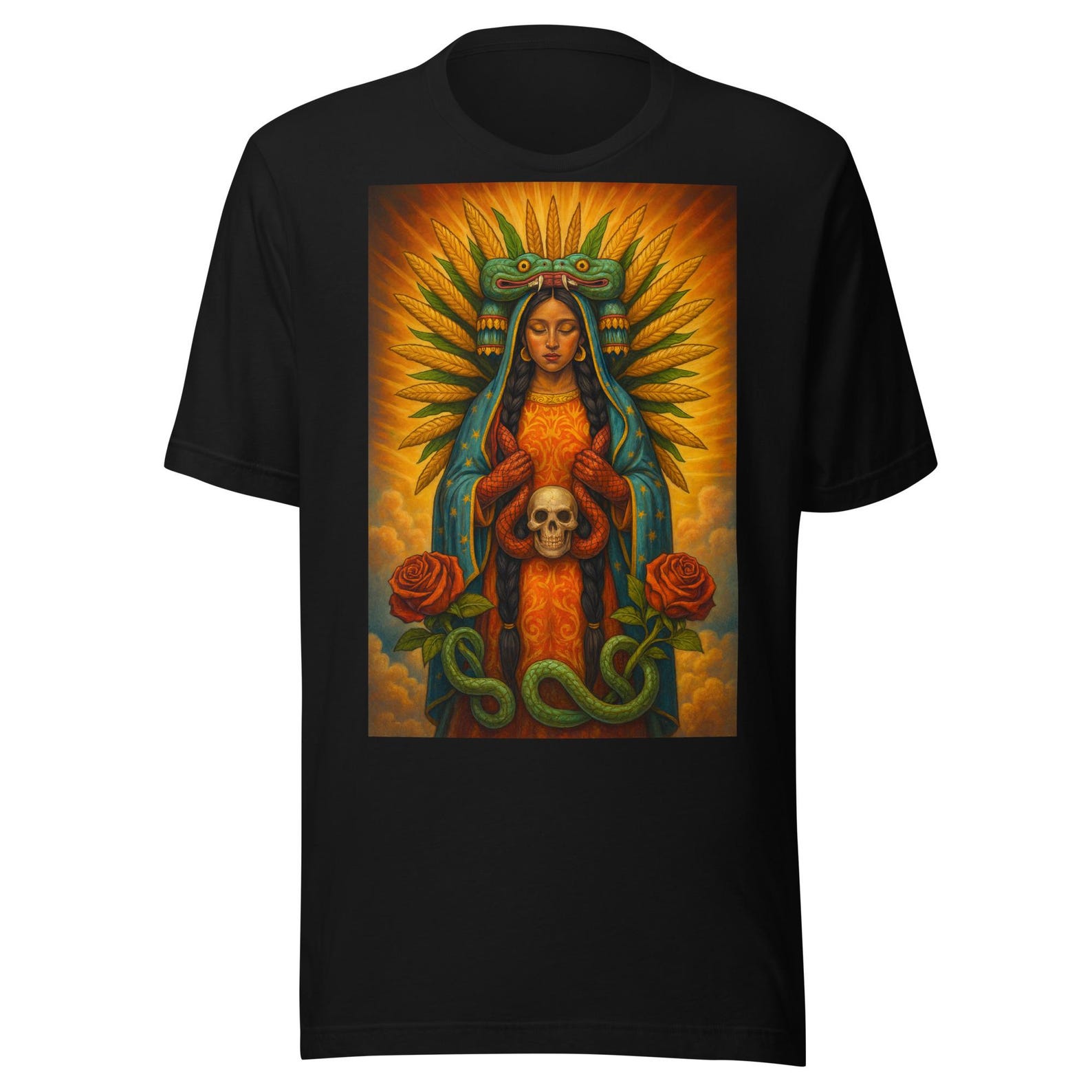 Aztec Goddess Quetzalcoatl Sacred Mother Art Unisex t-shirt M