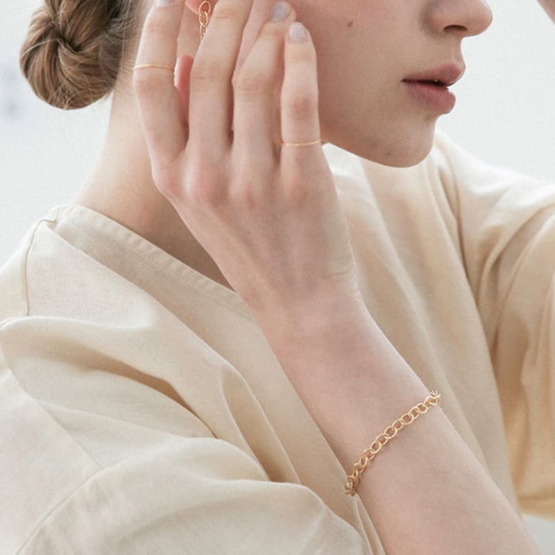 

rough city [Silver925] circle chain bracelet silver