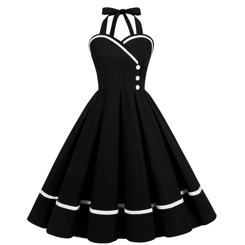 GMXIA Vintage patchworkové šaty bez rukávů s holínkami v pase a sukní Pompadour