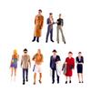 3Pcs 1:64 Scale Tiny People Figure Set Diorama Scenery Desktop Ornament S Scale Layout Decoration Hand Painted Figurine Decor