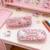 Hello Kitty Glasses Case Cute Girly Heart Leather Myopia Glasses Case Shockproof Anti-pressure Girls' Storage Glasses Box Gift
