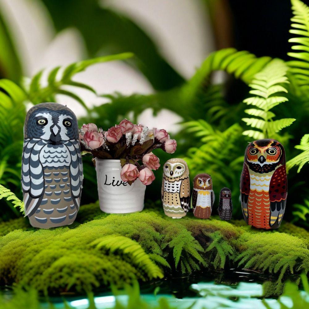 DIY Paint Nesting Dolls Wooden Stacking Dolls Decorations Matryoshka Doll Toys  Chidrens Gift