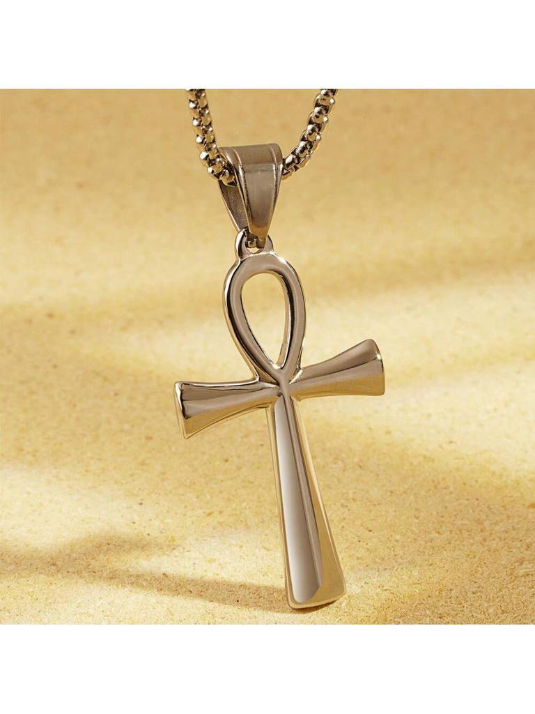 Stainless Steel Cross Pendant Necklace For Women Men Link Chain Charm Necklace Cool Boys Girls Punk Hip Hop Jewelry Gift