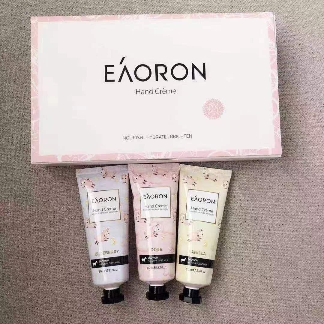

EAORON Australia Goat Milk Hand Cream Set: Rose, Blueberry & Vanilla (Three 80g Tubes)